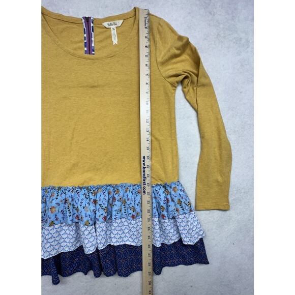 Matilda Jane Womens M Weekend Vibes Multi Pattern Floral Tiered Ruffle Hem Shirt - Picture 7 of 9